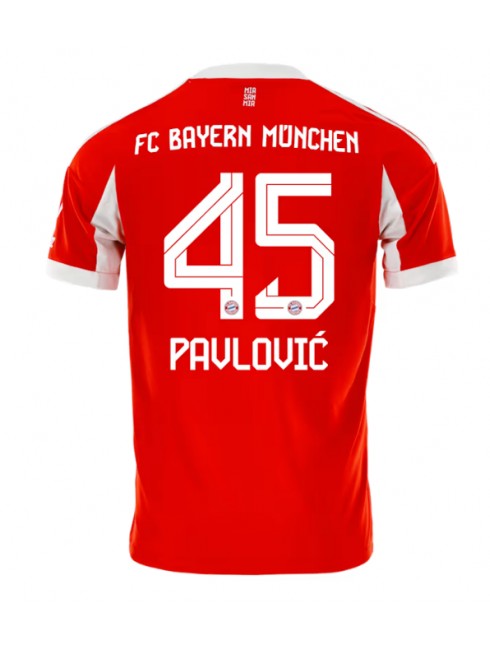 Bayern Munich Aleksandar Pavlovic #45 Replika Hemmakläder 2025-26 Kortärmad Bayern Munich Aleksandar Pavlovic #45 Replika Hemmakläder 2025-26 Kortärmad